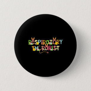 Cute Easter Day Respiratory Therapist Rt Bunny Ear 6 Cm Round Badge