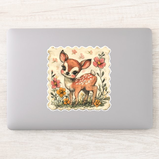 Cute Easter Deer Sticker (Computer)
