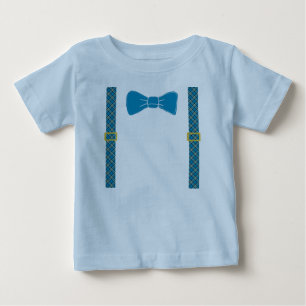 Cute Easter Design with Bow Tie and Suspenders Baby T-Shirt