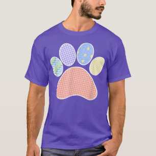 Cute Easter Dog Paw print, egg bunny and chocolate T-Shirt