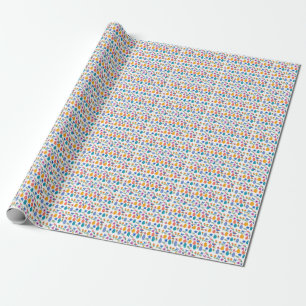 cute easter doodle spring flower pattern wrapping paper