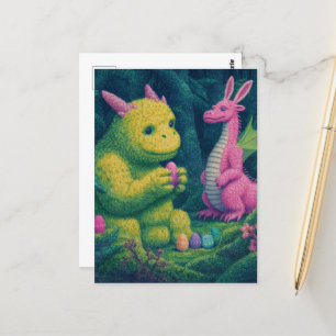 Cute Easter Dragons Postcard