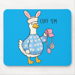 Cute Easter Duck Nurse Wearing Bunny Hat Funny Mouse Pad