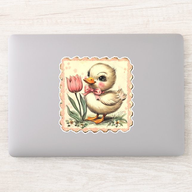Cute Easter Duckling Sticker (Computer)