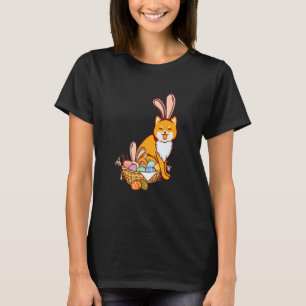 Cute Easter Egg Basket Shiba Inu Wearing Rabbit Ea T-Shirt