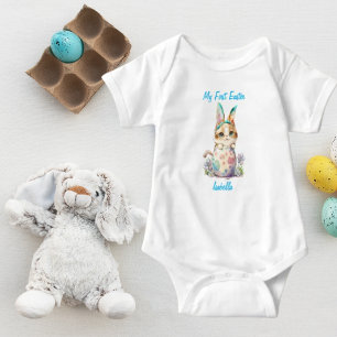 Cute Easter Egg Bunny Boys - Girls Customisable   Baby Bodysuit