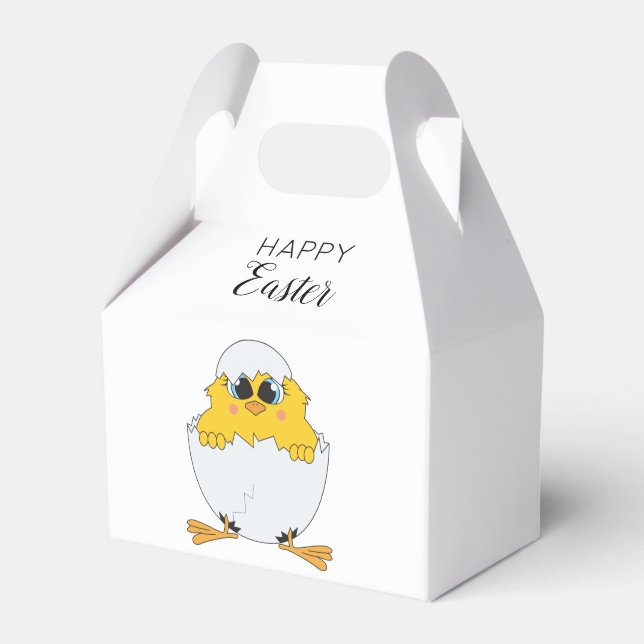 Cute Easter Egg & Chick Happy Easter Favour Box (Front Side)