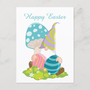 Cute Easter egg gnome Holiday Postcard