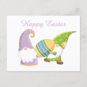 Cute Easter egg gnomes Holiday Postcard