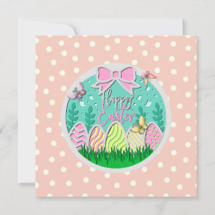 Cute Easter Egg Hunt and Colourful Butterflies Invitation