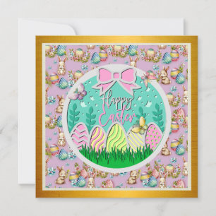 Cute Easter Egg Hunt and Colourful Butterflies Invitation