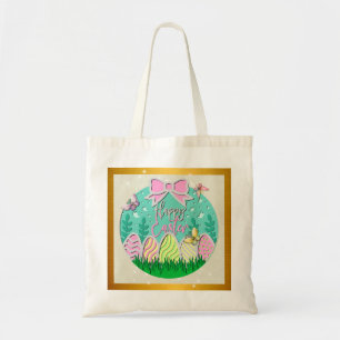 Cute Easter Egg Hunt and Colourful Butterflies Tote Bag