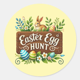 Cute Easter egg hunt Classic Round Sticker