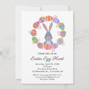 cute Easter Egg Hunt Invitation Birthday Party