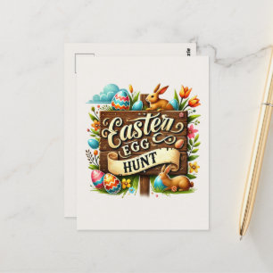 Cute Easter egg hunt Postcard