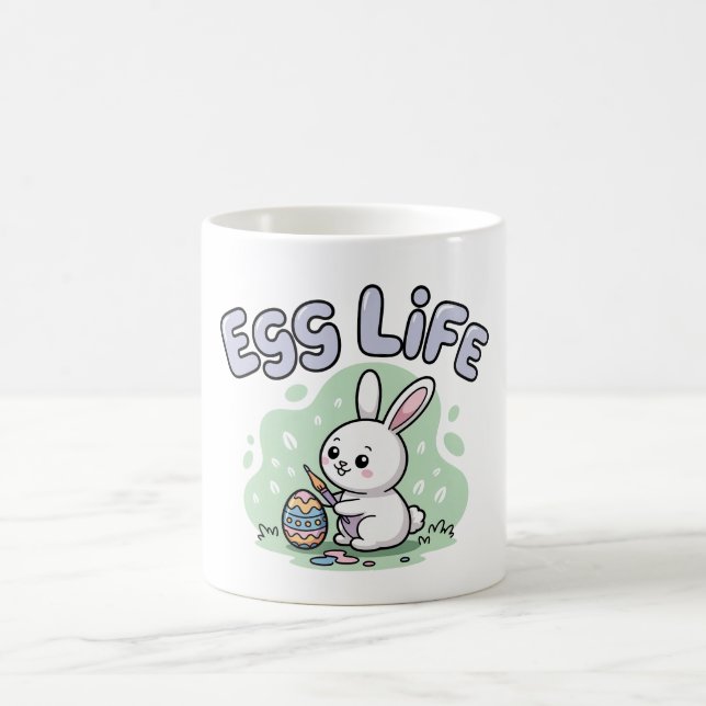 Cute Easter Egg Life Bunny Artwork Coffee Mug (Center)