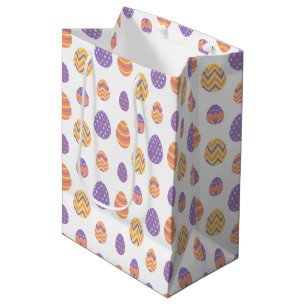 Cute Easter Egg Pattern Colourful Spring Medium Gift Bag