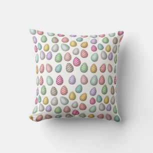 Cute Easter Egg Pattern Pastel Colours  Cushion