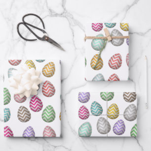 Cute Easter Egg Pattern Pastel Colours Wrapping Paper Sheet