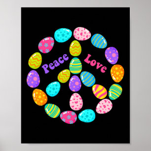 Cute Easter Egg Peace Love Graphic Kids Gift Idea Poster