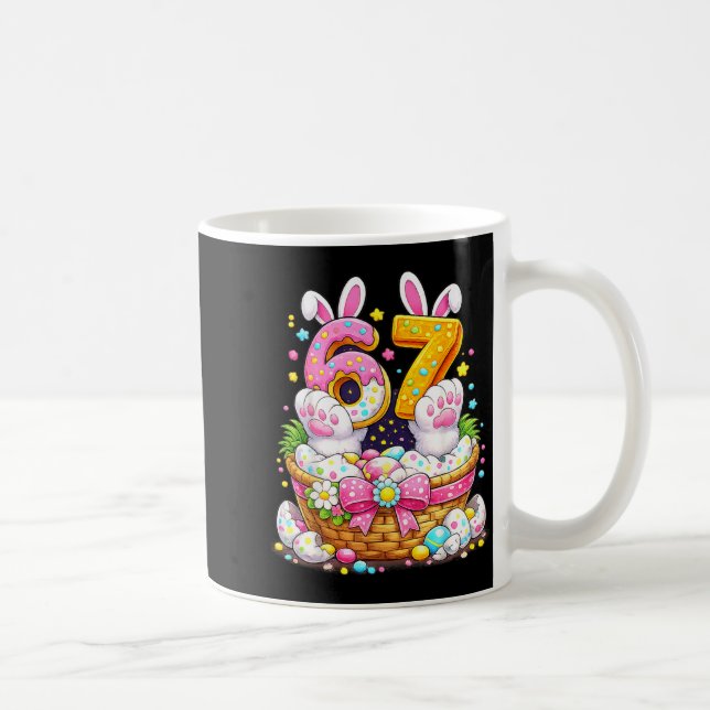 Cute Easter Eggs 67 Bunny Ears Candy Six Seven 6 7 Coffee Mug (Right)