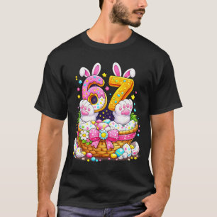 Cute easter eggs 67 bunny ears candy six seven 6 7 T-Shirt