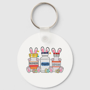 Cute Easter Eggs Bunny Ears Happy Easter Day ICU Key Ring
