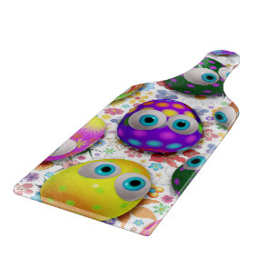 Cute Easter Eggs Cartoon Cutting_Boards Cutting Board