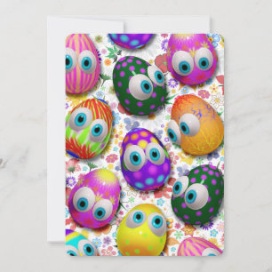Cute Easter Eggs Cartoon Invitation