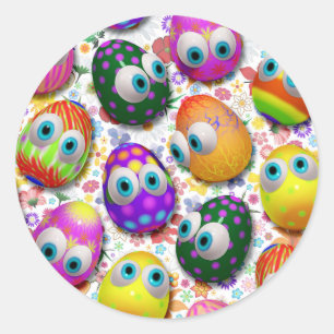 Cute Easter Eggs Cartoon Stickers