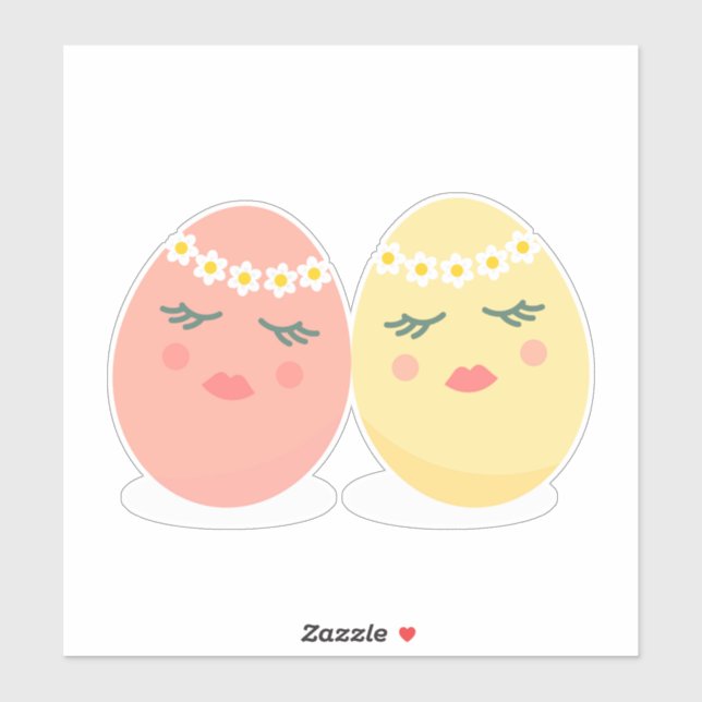 Cute Easter eggs Custom-Cut Vinyl Stickers (Sheet)
