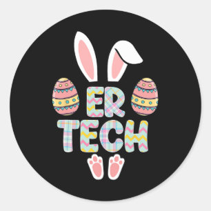 Cute Easter Er Tech Bunny Ears Happy Easter Eggs O Classic Round Sticker