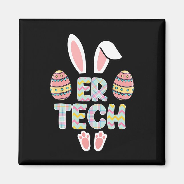 Cute Easter Er Tech Bunny Ears Happy Easter Eggs O Magnet (Front)