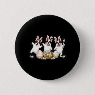 Cute Easter French Bulldog Bunny Ears Eggs Kawaii 6 Cm Round Badge