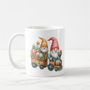 Cute Easter gnome train add monogram watercolor Coffee Mug