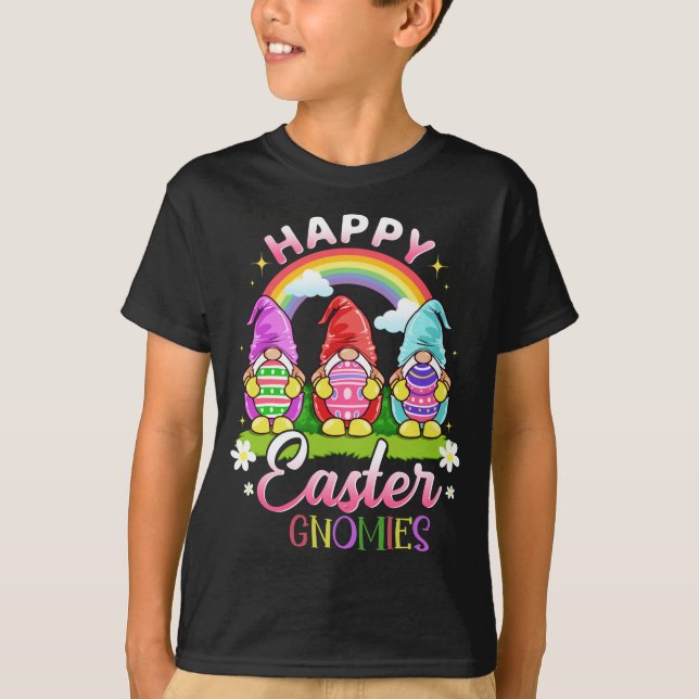 Cute Easter Gnomes Happy Easter Gnomies T-Shirt (Front)