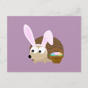 Cute Easter Hedgehog Holiday Postcard