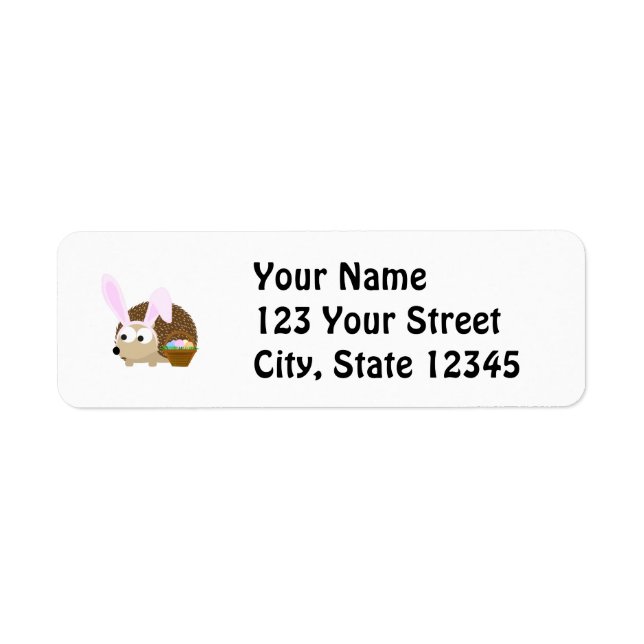 Cute Easter Hedgehog Return Address Label (Front)