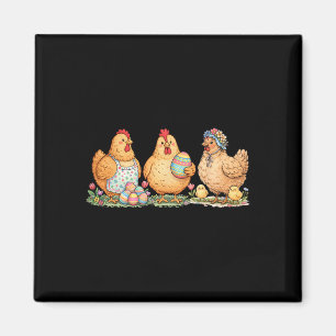 Cute Easter Hens Trio Farm Chicken Spring Holiday Magnet