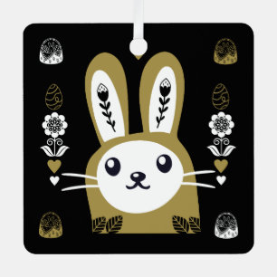 Cute Easter Holiday Rabbit Metal Tree Decoration