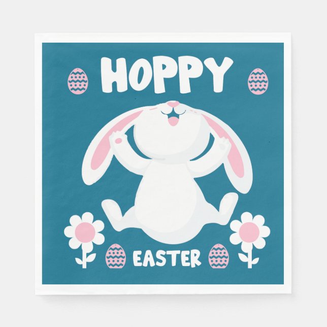 Cute Easter Holiday Rabbit Napkin (Front)