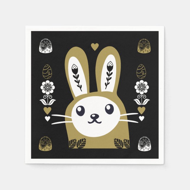 Cute Easter Holiday Rabbit Napkin (Front)