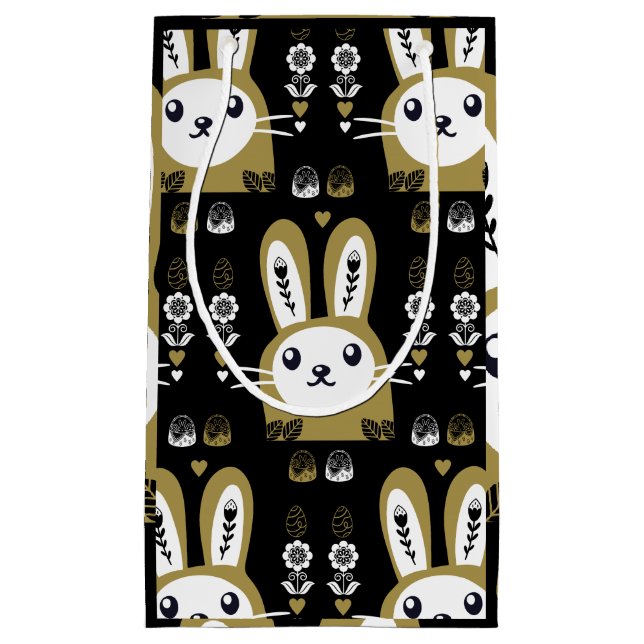 Cute Easter Holiday Rabbit Small Gift Bag (Front)