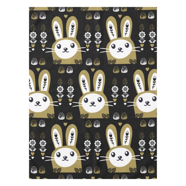 Cute Easter Holiday Rabbit Tablecloth (Front)