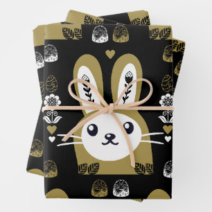 Cute Easter Holiday Rabbit Wrapping Paper Sheet