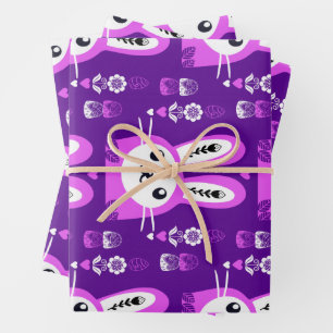Cute Easter Holiday Rabbit Wrapping Paper Sheet