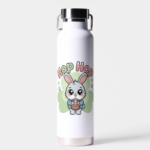 Cute Easter Hop Hop Bunny Basket Artwork Water Bottle