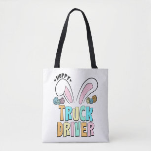 Cute Easter Hoppy Truck Driver Bunny Ears Tote Bag