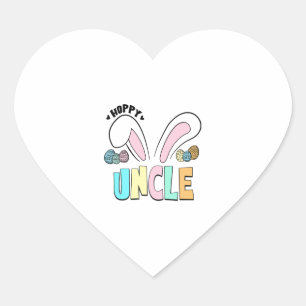 Cute Easter Hoppy Uncle Bunny Ears Heart Sticker