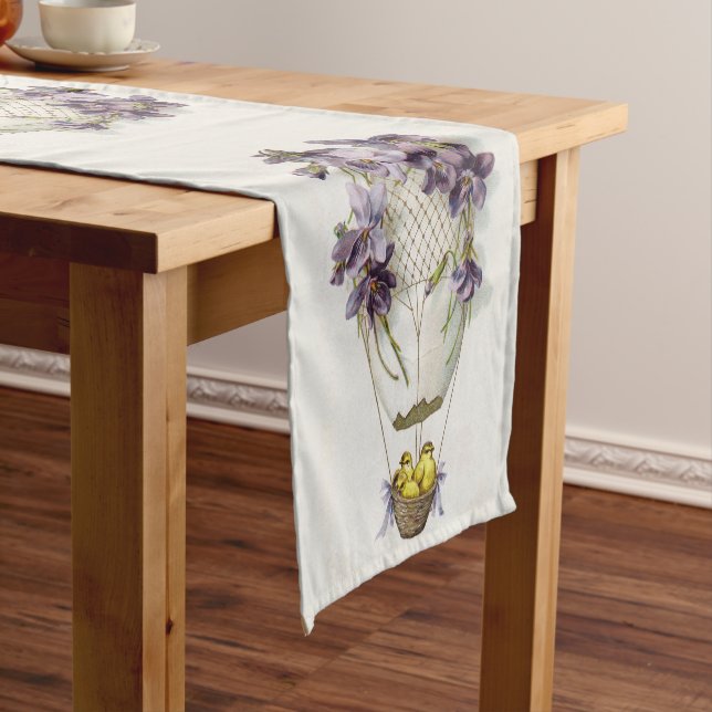 Cute Easter Hot Air Balloon of Lilies Table Runner (In Situ)